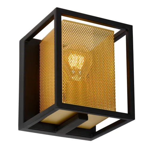 Бра лофт Sansa 21222/01/30 Lucide чёрный матовый золото на 1 лампа, основание чёрное в стиле лофт современный  фото 5
